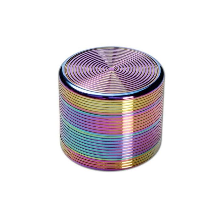 Metal Grinder Oil Color Ribbed 4 parts (Black Leaf) 50 mm main product photo