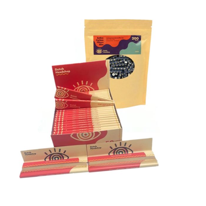 Dutch-Headshop Box Unbleached King-Size Slim Papers & Slim Activated Carbon Filters main product photo