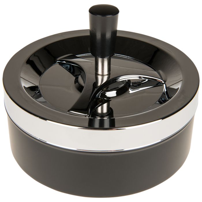 Round Spinner Ashtray - Black (140 mm) main product photo