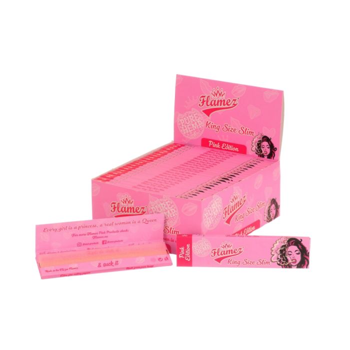 Flamez Pink Rolling Papers | King-Size Slim main product photo