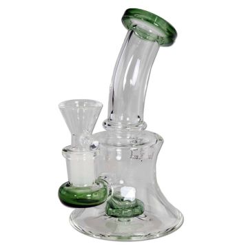 Glass Mini Bong for Dabs & Weed (Black Leaf)