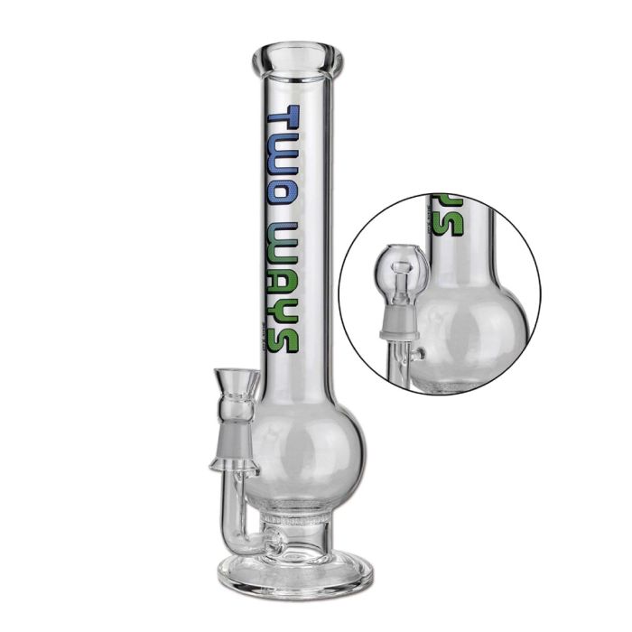 Glass Weed Dab Bong Two Ways (Black Leaf)