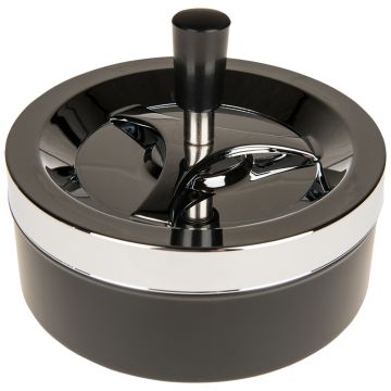 Round Spinner Ashtray - Black (140 mm)