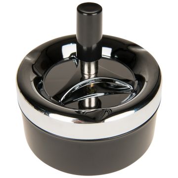 Round Spinner Ashtray - Black (90 mm)