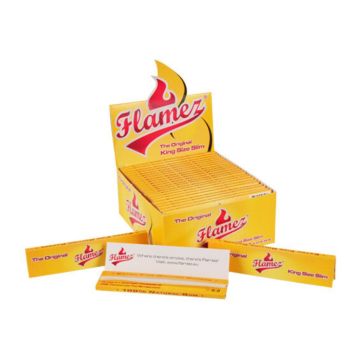 Flamez Yellow Rolling Papers | King-Size Slim