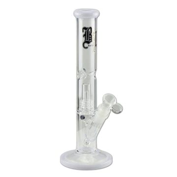 Glass Ice Bong | Cylinder (Black Leaf)