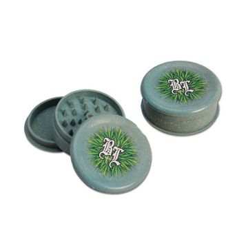 Hemp Grinder 3 parts Eco (Black Leaf) 60 mm