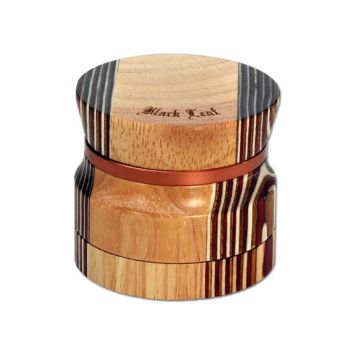 Wooden Grinder 4 parts (Black Leaf) 60 mm