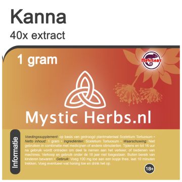 Kanna Extract 40X (Mystic Herbs) 1 gram