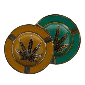 Metal Ashtray Weed Leaf 130 mm