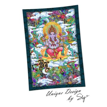 Tapestry Ganesha (Black Leaf) 150 x 220 cm