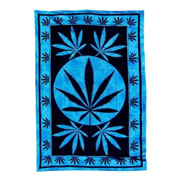Tapestry Cannabis Leaf (Black Leaf) 140x220 cm